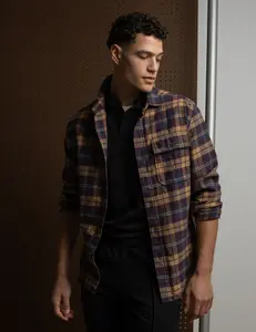 Рубашка U.S. Polo Assn White Label Heather Twill Plaid, коричневый