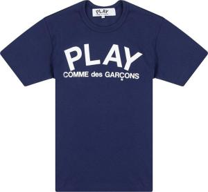 Футболка Comme des Garçons PLAY Text T-Shirt 'Navy', синий