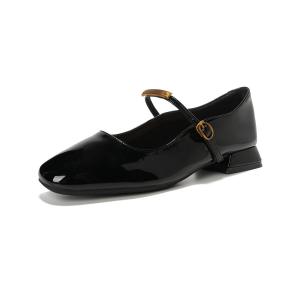 Туфли Мэри Джейн женские QITUMAUL, Black[Heel Height 2.5Cm]