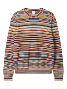 Многополосный хлопковый свитер Paul Smith, красный