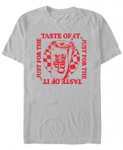 Мужская ретро-футболка с коротким рукавом и изображением диетической колы Coca-Cola, Silver