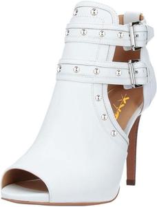Женские шикарные ботильоны XYD с открытым носком, высокие каблуки, застежка на пряжку, двойные ремешки, вырезы, модная обувь для вечеринок, White