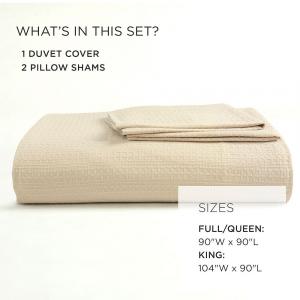 Lush Decor Haniya Твердый вафельный тканый хлопковый текстурированный комплект пододеяльников, белый