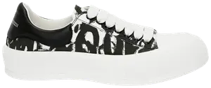 Кроссовки Alexander McQueen Deck Plimsoll 'Graffiti - Black White', черный