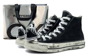 Converse Износостойкие высокие парусиновые туфли Chuck 70 SIN3A Step On It унисекс, черные