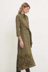 Хлопковое платье Answear.Lab, зеленый