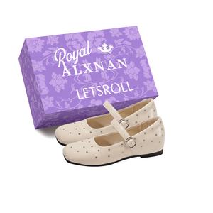 Туфли Мэри Джейн на плоской подошве женские Alxnan, Beige+Box