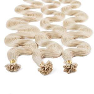 Накладные волосы bonding extensions echthaar #10/1 hell-lichtblond asch 0.5g Hair2Heart, 50cm, количество 25 шт.