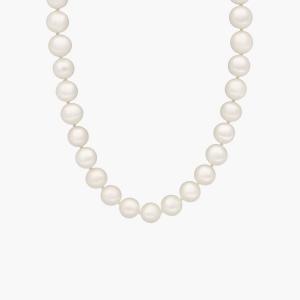 Ожерелье из нити пресноводного культивированного жемчуга 24 дюйма из желтого золота 14 карат (7,0-7,5 мм) Blue Nile