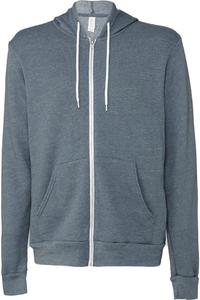 Толстовка с капюшоном BELLA + CANVAS из флисовой губки с застежкой-молнией, цвет heather slate