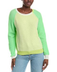 Шерстяной свитер Brodie Cashmere Chloe с цветными блоками, зеленый