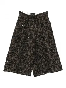 Брюки в клетку, украшенные пайетками Rochas, черный