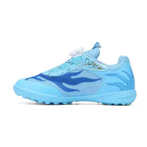 Детские футбольные бутсы с амортизацией ударов и износостойкостью, низкие D&W, аква