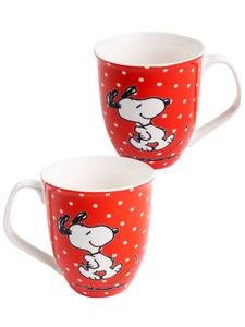 Кофейная кружка Peanuts Snoopy в горошек, керамическая, 280 мл, красная Snoopy