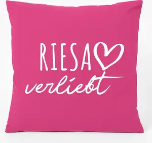 Подушка для дивана Huuraa Riesa love gift 40x40 см с хлопковым наполнителем цвета фуксии, сувенир Riesa Hellweg Druckerei