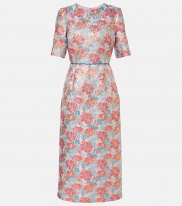 Коктейльное платье из металлизированной парчи Markarian, Multicolor Metallic