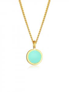 Elli Колье из серебра 925 пробы с геометрическим узором и золотым диском