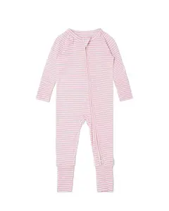 Детский комбинезончик в балетную полоску из бамбука. Motette, розовый