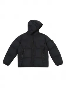 Пуховик с капюшоном Stone Island Junior, синий