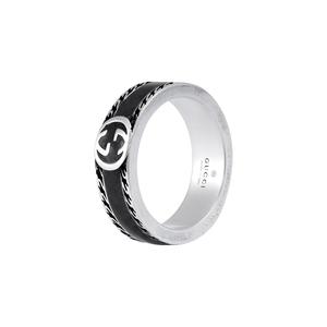 GUCCI Кольцо из стерлингового серебра 925 пробы унисекс черное