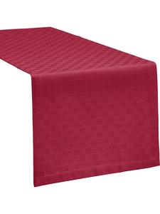 Erwin Müller Жаккардовая скатерть-дорожка из смесовой хлопковой ткани Paderborn рубинового цвета