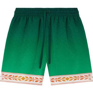 Шорты Casablanca Silk Shorts With Drawstring, зеленый