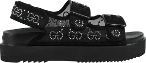 Кроссовки Gucci Wmns GG Sandal Crystals - Black, черный