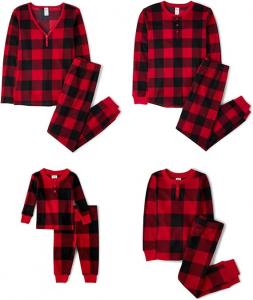 Комплект пижам The Children's Place Family Plaid Waffle, 2 комплекта, красный
