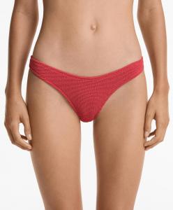 Бразильские трусы-бикини с U-образным вырезом и складками Oysho, цвет Dark Coral Pink