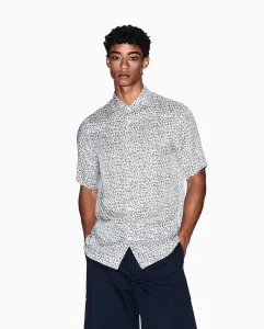 Мужская рубашка с принтом классического кроя Armani Exchange, черный