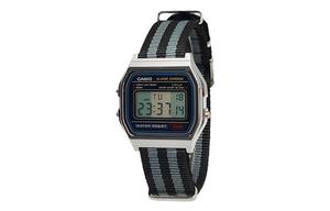CASIO Мужские часы Retrofit Series с кварцевым механизмом и нейлоновым ремешком, черный циферблат