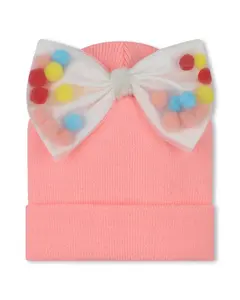 Оранжевая детская шапочка для девочки из акриловой пряжи Billieblush