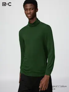 Водолазка HEATTECH Extra Warm с добавлением кашемира Uniqlo, 54 green