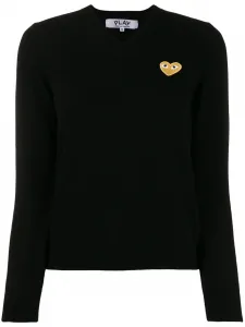 Шерстяной свитер с V-образным вырезом Comme Des Garçons Play, черный