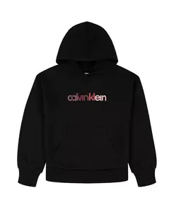 Детская худи с длинными рукавами для девочек 7-16 лет Calvin Klein, черный