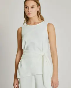 Асимметричный женский топ без рукавов Trucco, белый