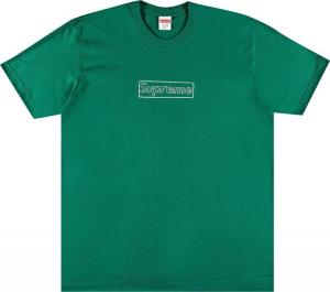Футболка Supreme x KAWS Chalk Logo Tee 'Light Pine', зеленый