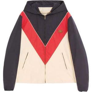 Valentino Ветровка с капюшоном и нашивкой VLogo, Dark Blue Sky