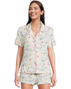 Женский комплект для сна HONEYDEW All American Jersey & Lace Shortie, Ivory Gondolas