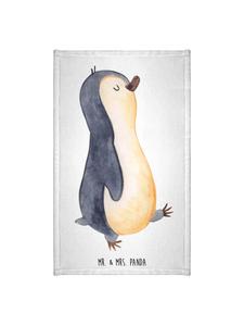 Mr. & Mrs. Panda Полотенце с изображением пингвина и сердечком, без надписи, белого цвета