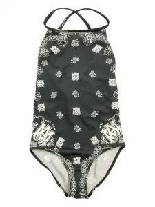Купальник с вырезом халтер и принтом пейсли AMIRI KIDS, зеленый