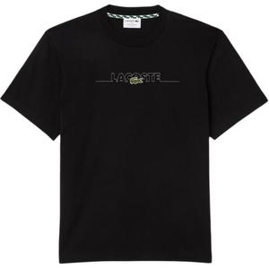 Футболка с вышитым логотипом LACOSTE, черный