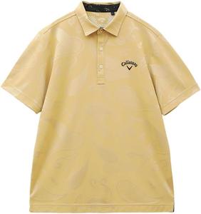 Мужская поло-рубашка Callaway C23134114 с коротким рукавом (узор «пейсли», защита от УФ-излучения, впитывает пот, быстро сохнет), для гольфа, бежевый