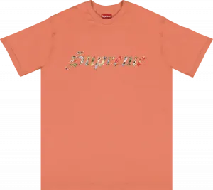Футболка Supreme Floral Appliqué Short-Sleeve Top 'Coral', оранжевый