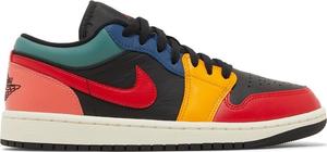 Кроссовки Wmns Air Jordan 1 Low SE Black Multi-Color, черный