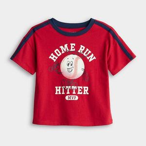 Детская футболка с принтом Jumping Beans, Red Baseball