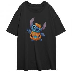Большая футболка с рисунком для детей Disney's Lilo & Stitch Pumpkin Stitch, черный