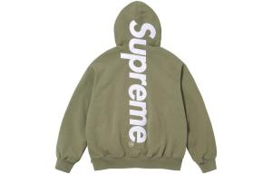 Футболка с капюшоном из сатина с аппликацией FW23 Supreme, Светло-оливковый/Светло-оливковый