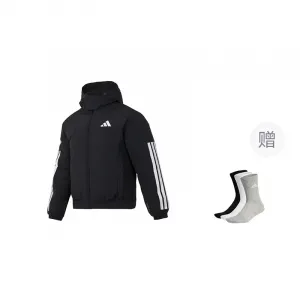 Adidas Пуховик мужской черный, Black-Comes with Socks