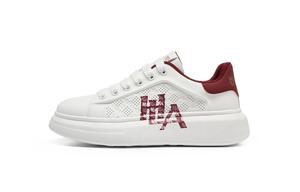 HLA Дышащие мужские скейтерские кеды низкие бело-красные, цвет White Red[Breathable]
